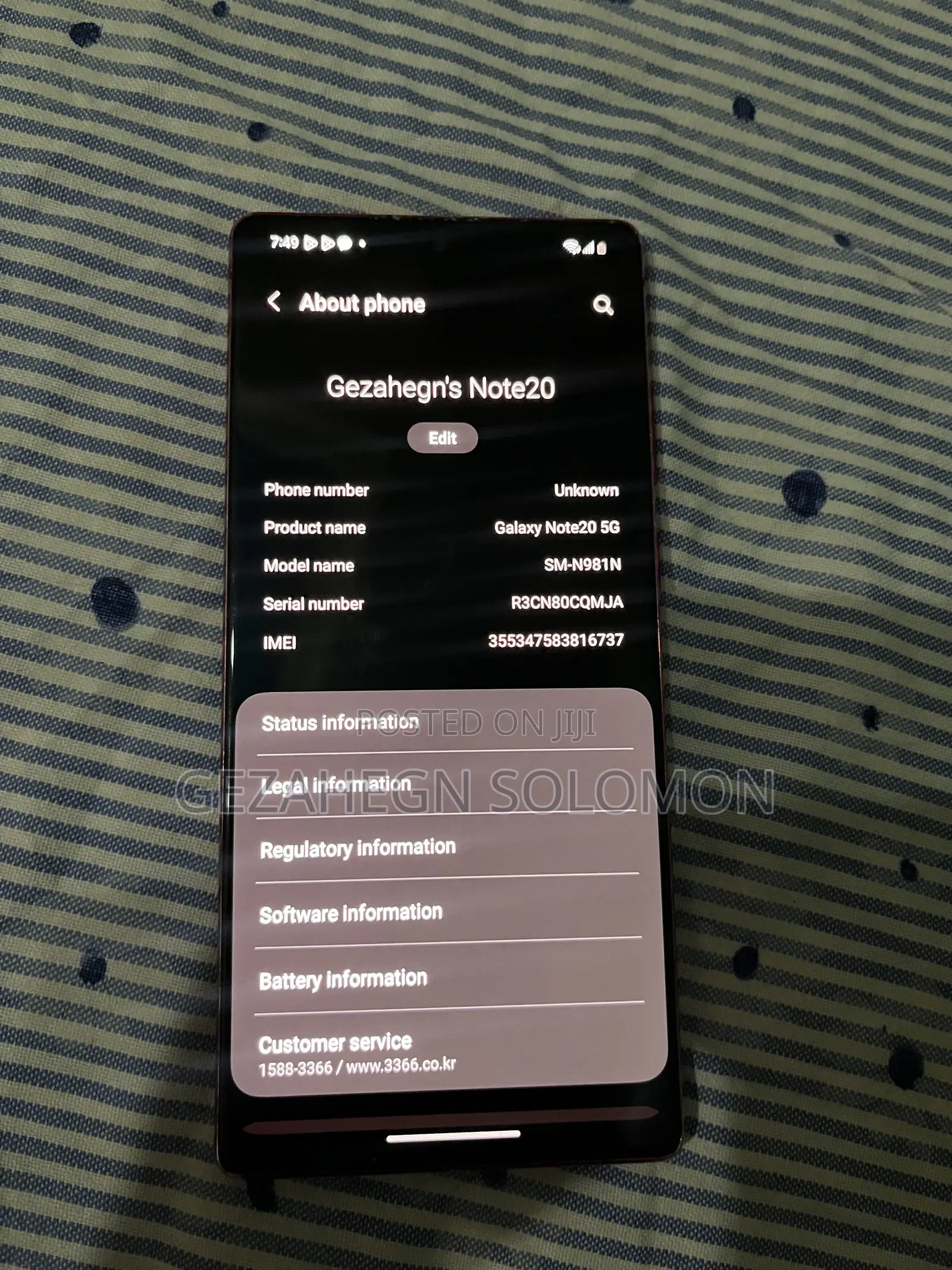Samsung Galaxy Note 20 5G 256 GB Red