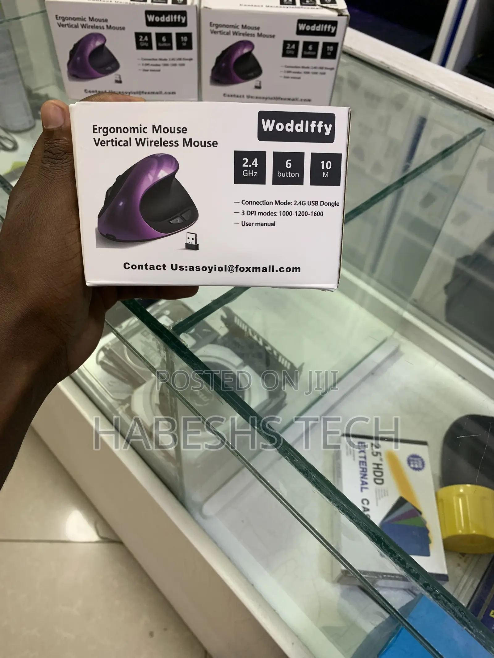 Woddlffy Ergonomic Vertical Wireless Mouse