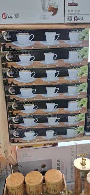 KSSV 12-Piece Ceramic Coffee Cup and Saucer Set