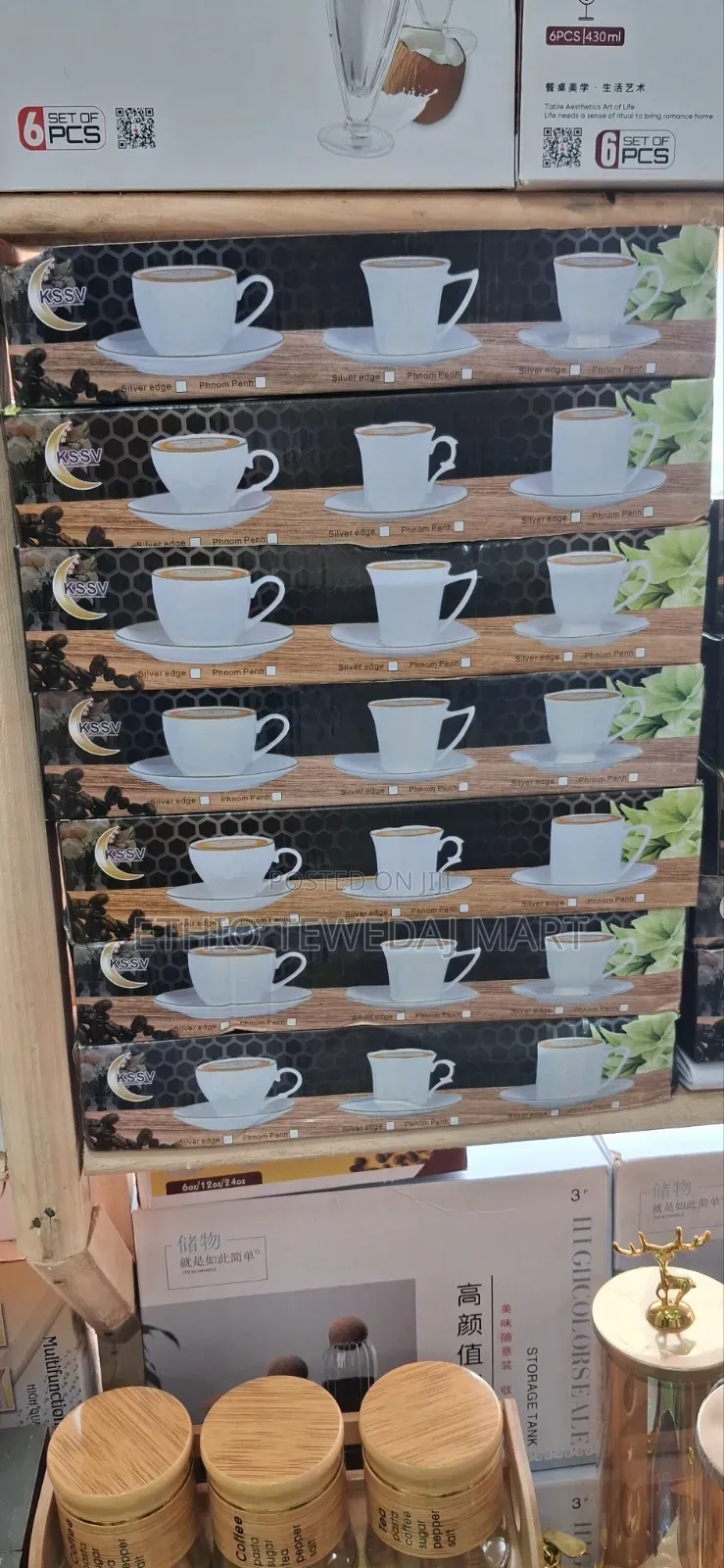 KSSV 12-Piece Ceramic Coffee Cup and Saucer Set