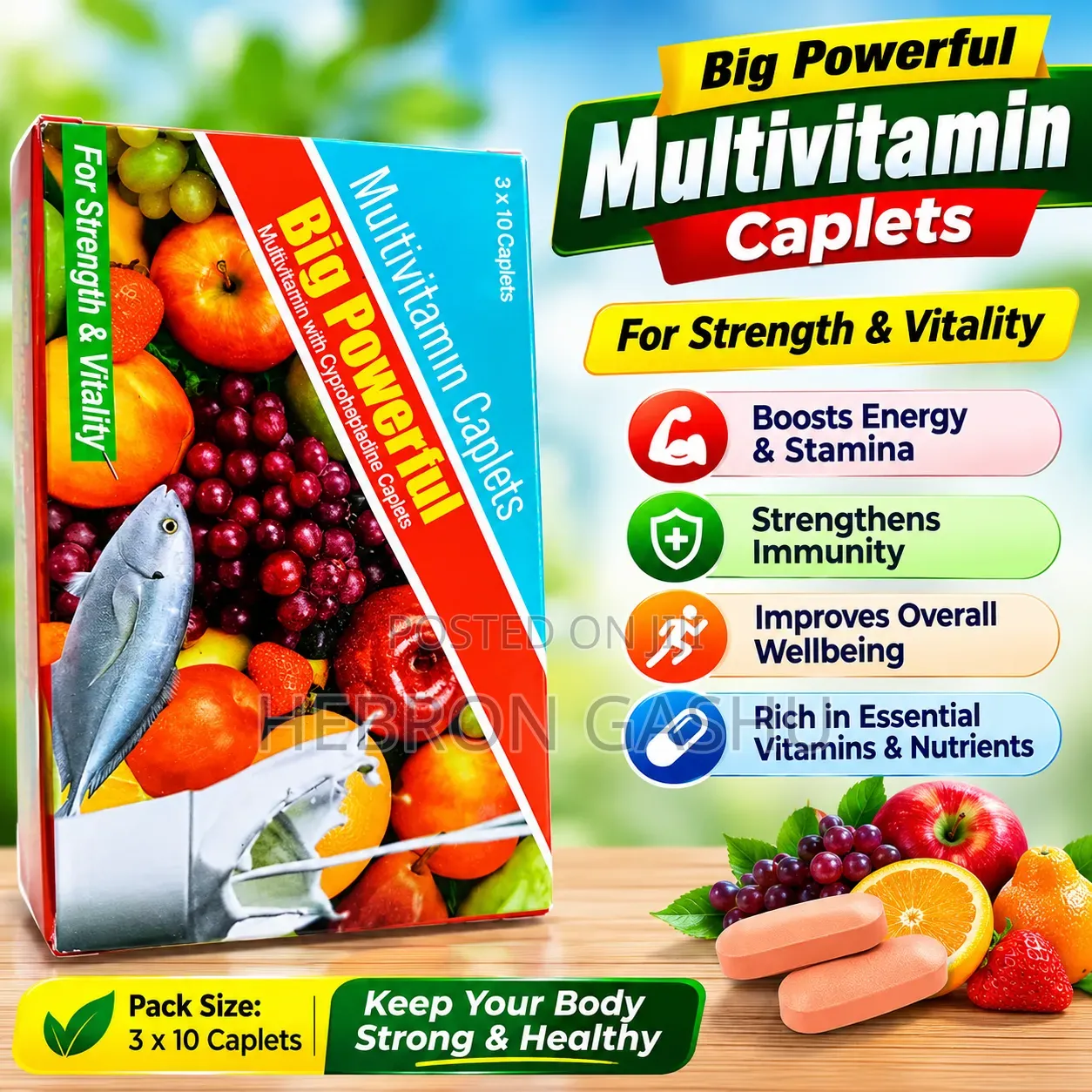 Big Powerful Multivitamin Caplets – 30 Caplets
