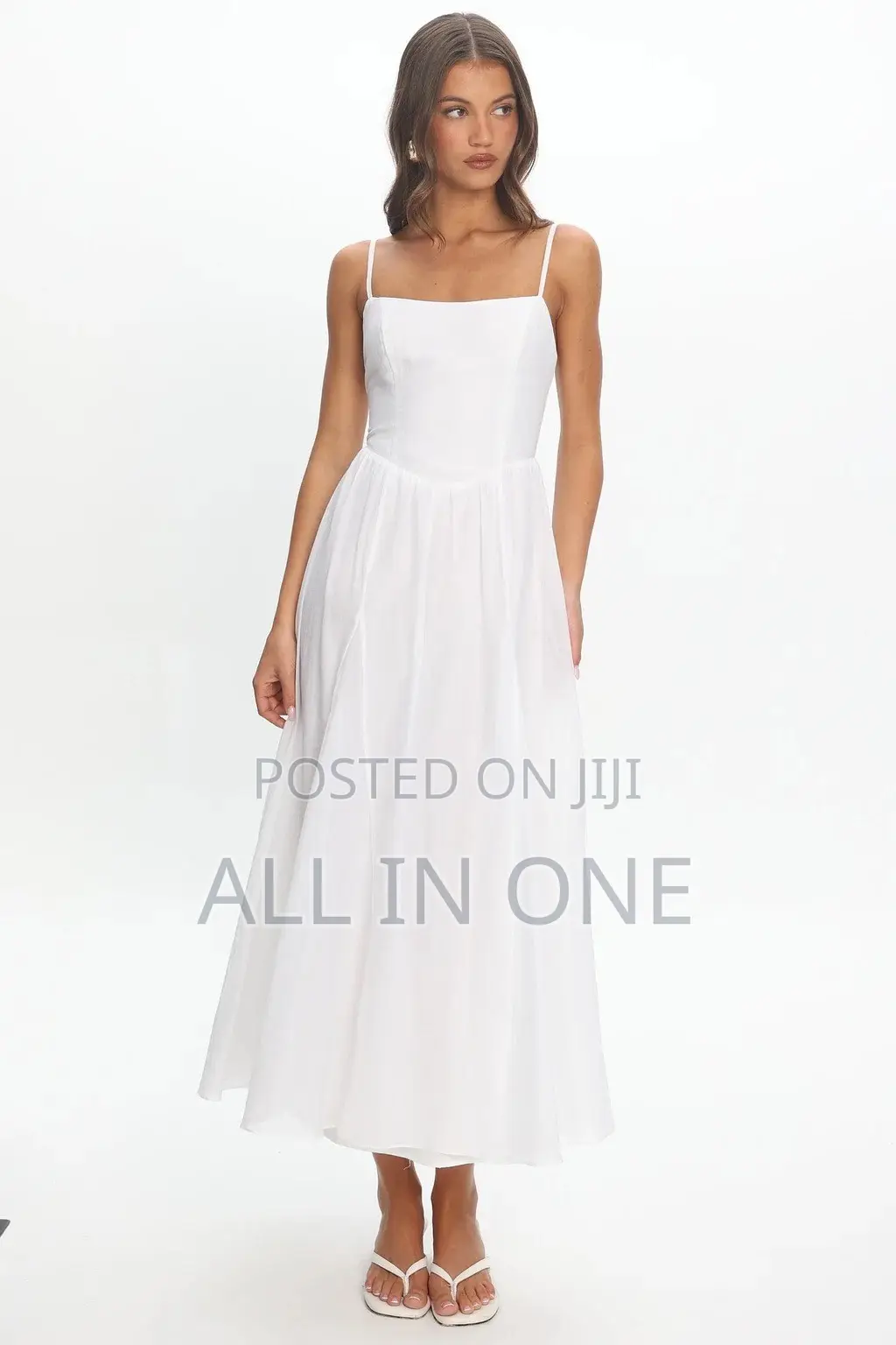 White Adjustable Strap Dress