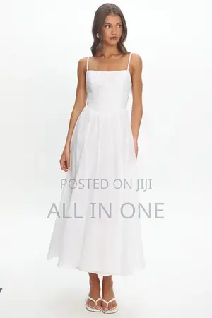 White Adjustable Strap Dress