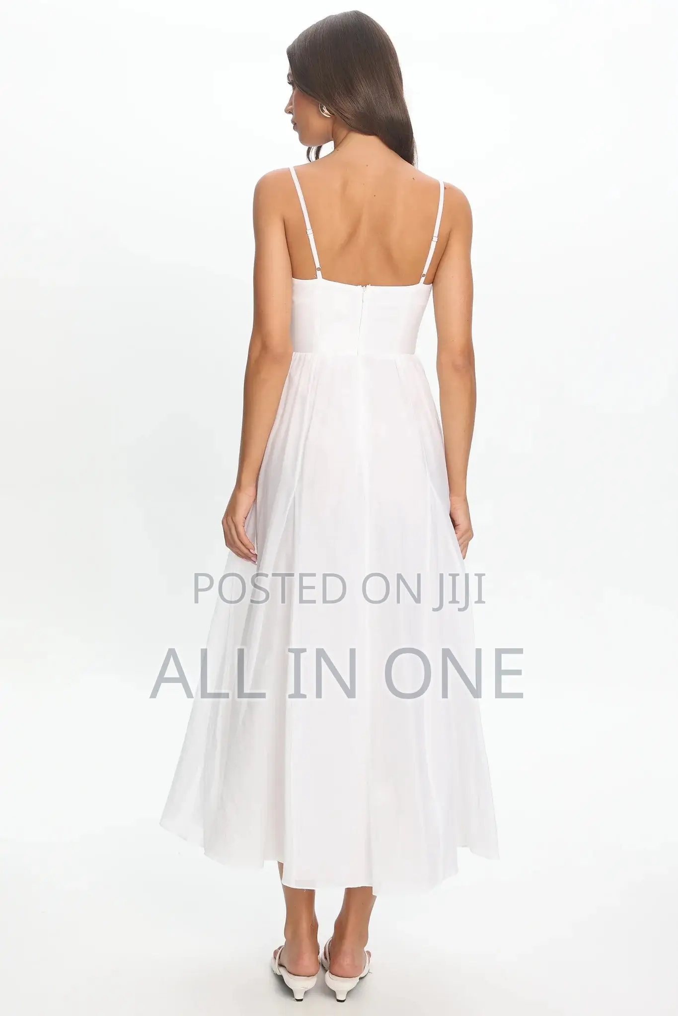 White Adjustable Strap Dress