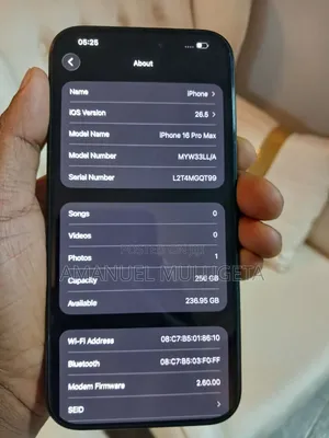 New Apple iPhone 16 Pro Max 256 GB Black