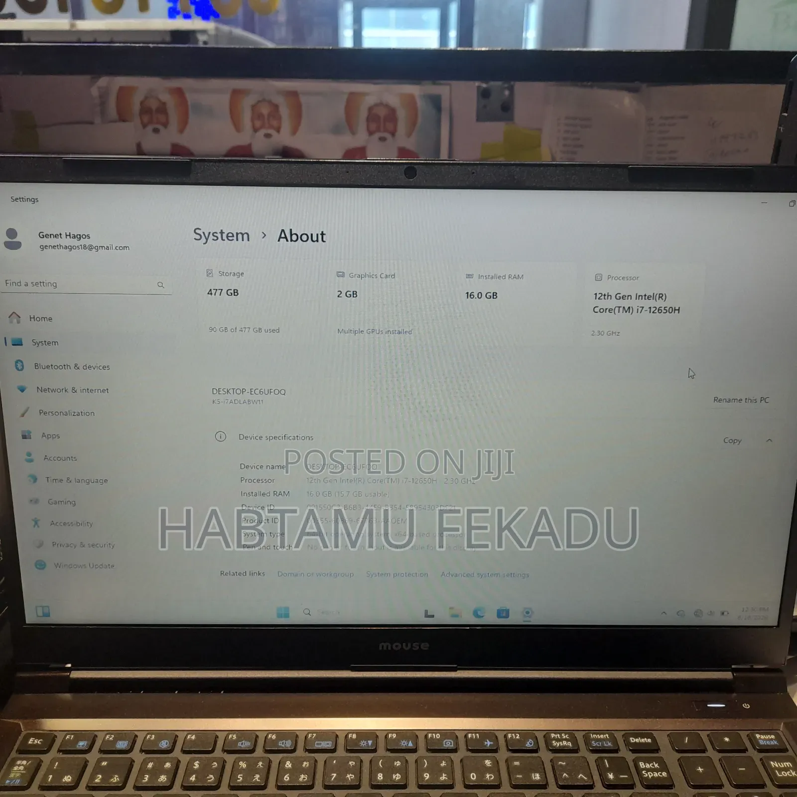 Laptop 16GB Intel Core i7 SSD 512GB
