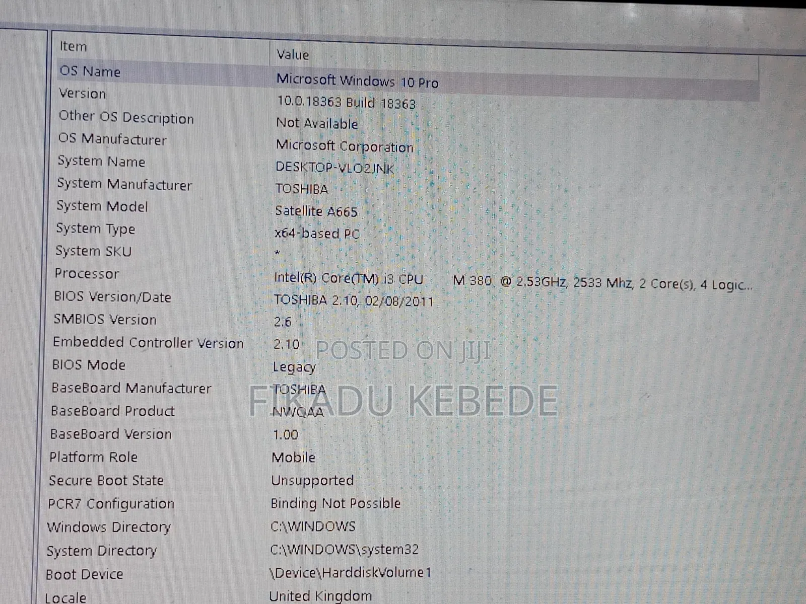 Laptop Toshiba Satellite C665 4GB Intel Core i3 HDD 320GB
