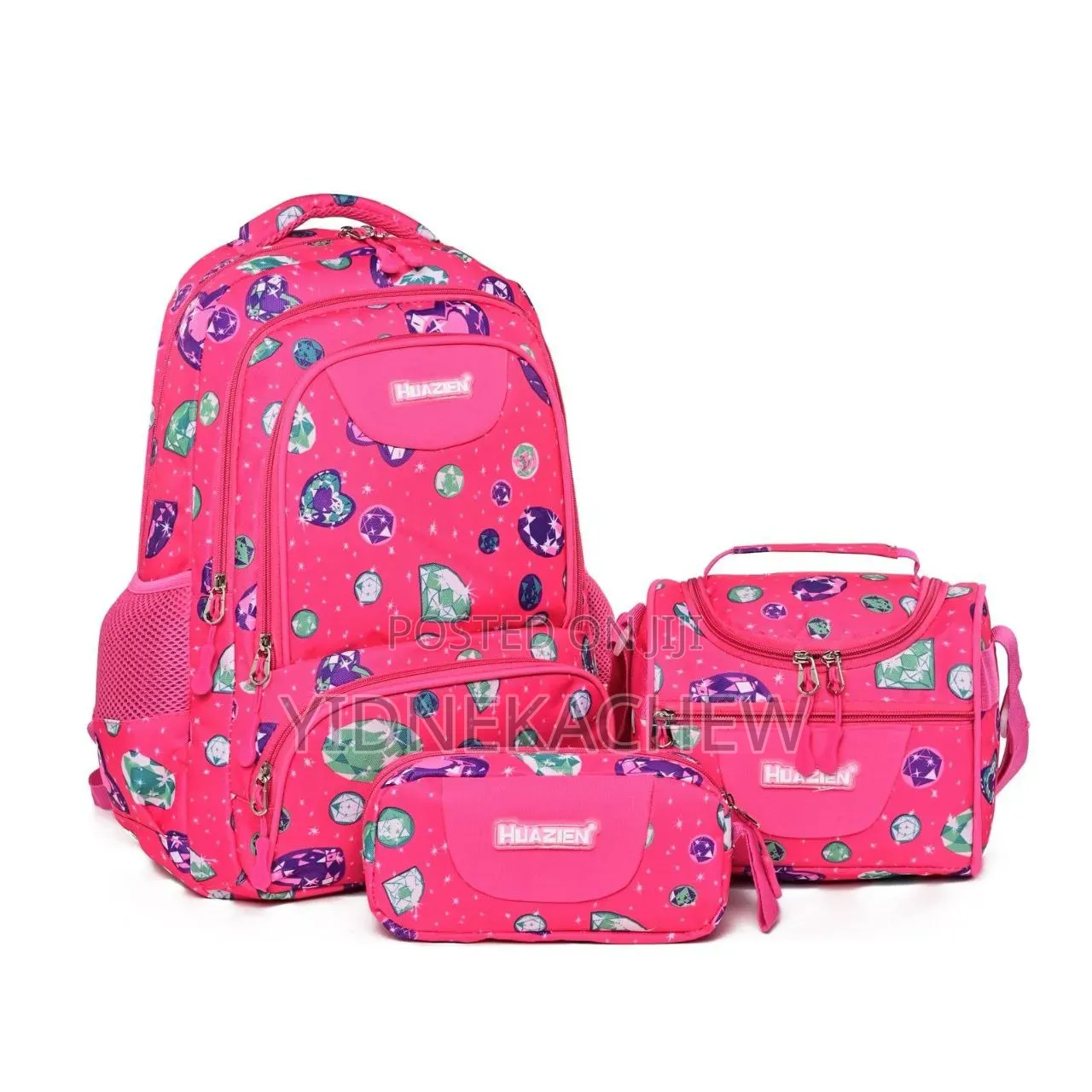Red Colour School Bag(3 Pcs)