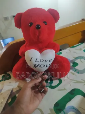 "I Love You" Red Teddy አሻንጉሊት