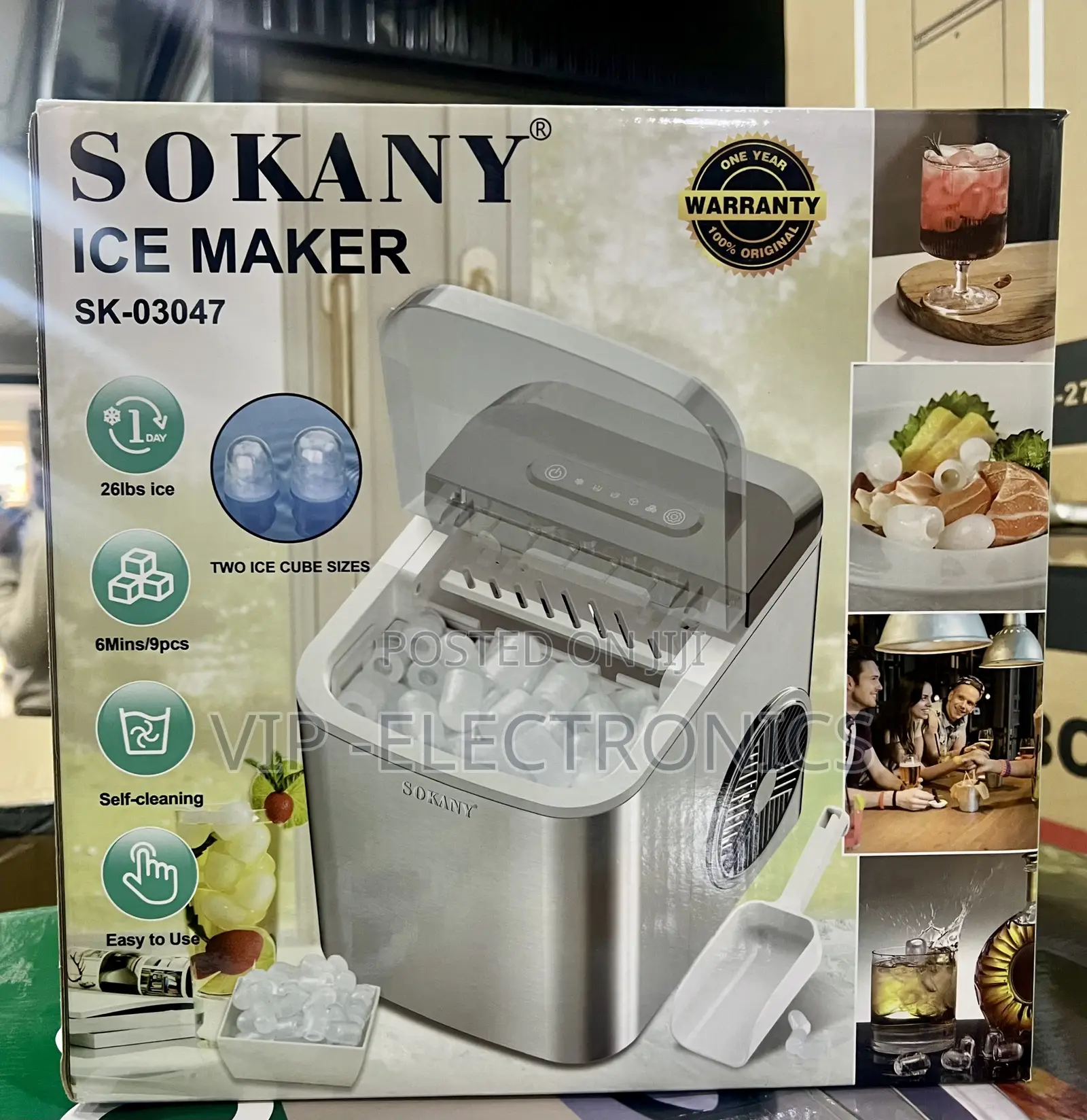 SOKANY Ice Maker – 9-Piece Ice in 6 Minutes