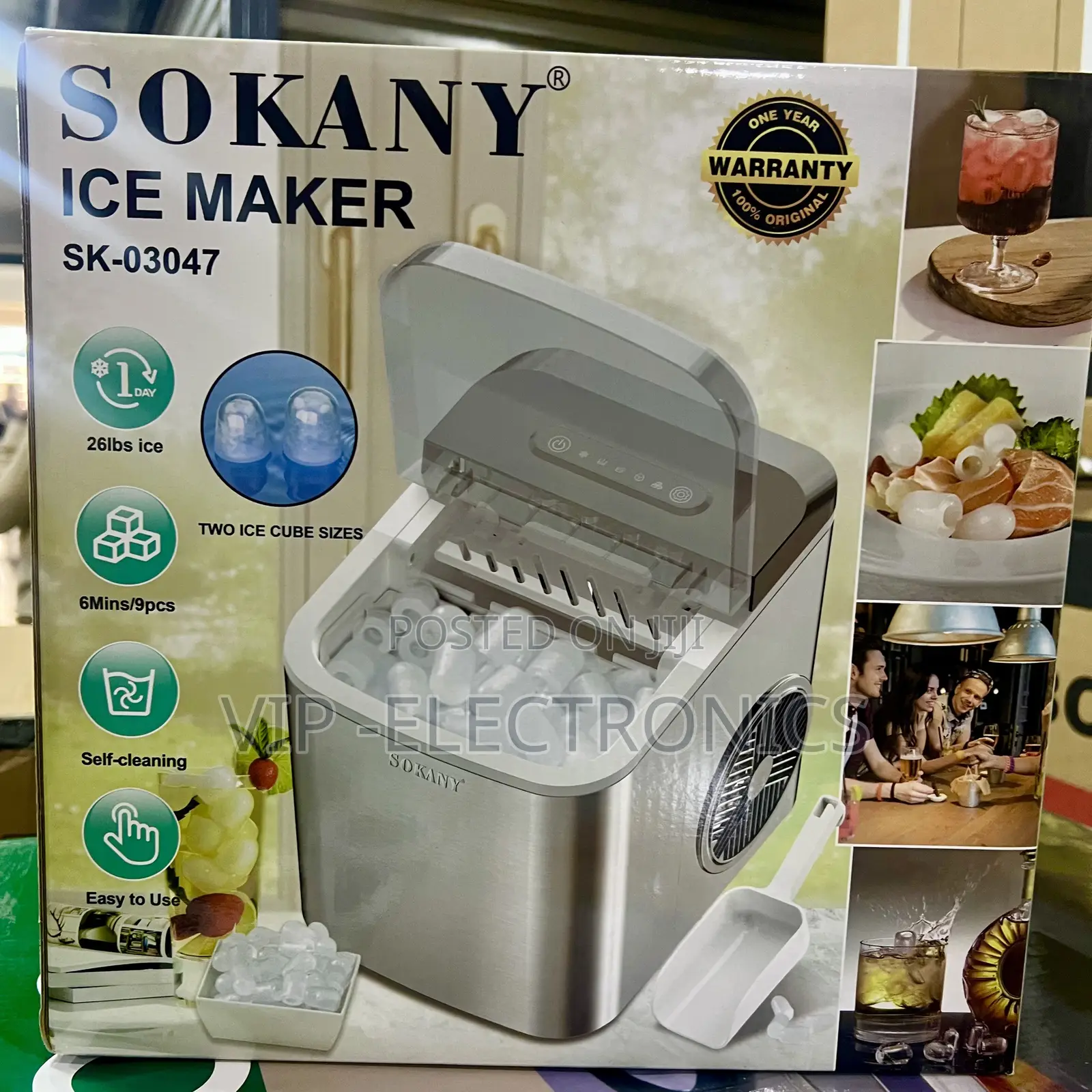 SOKANY Ice Maker – 9-Piece Ice in 6 Minutes