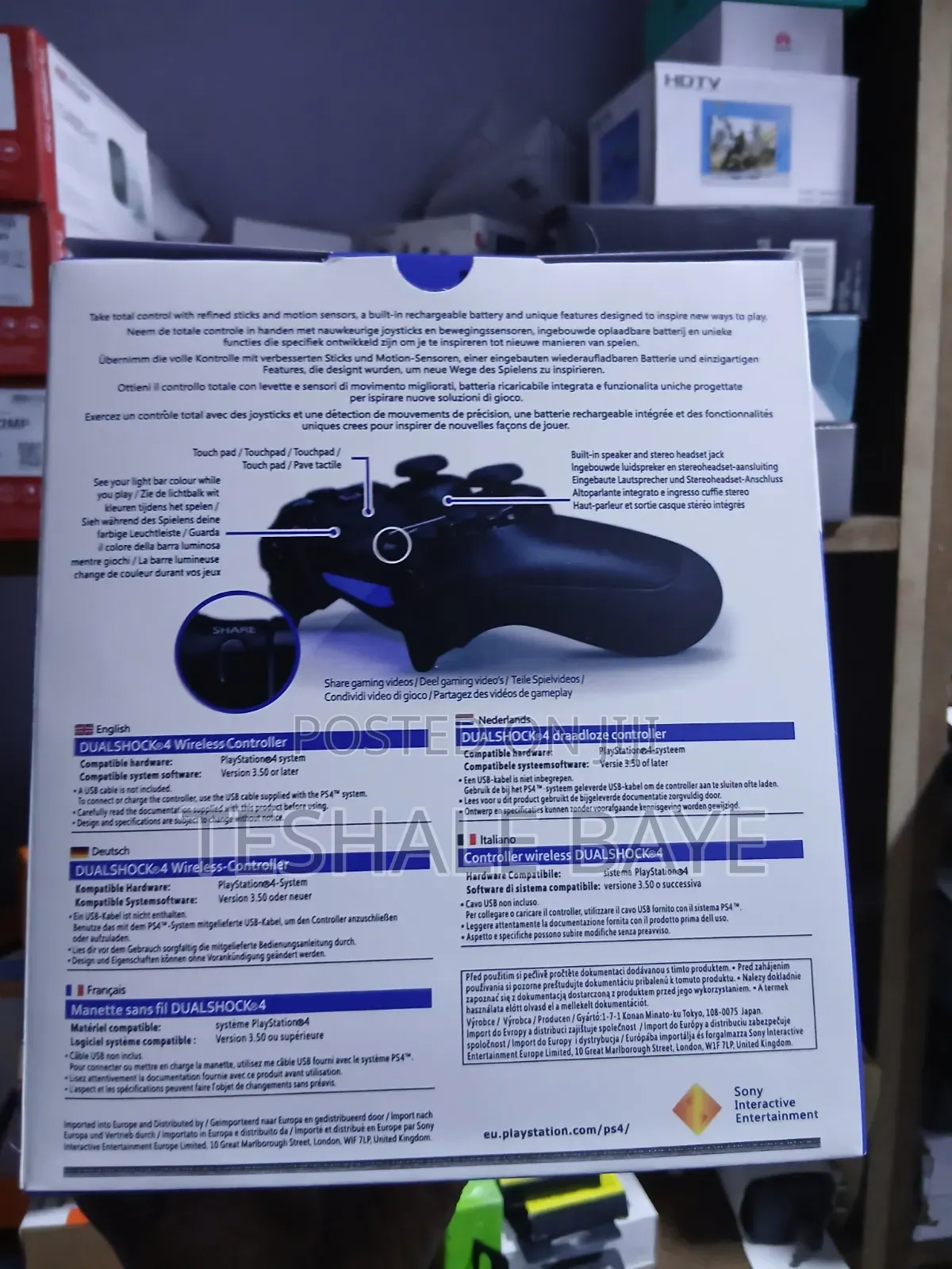 PlayStation 4 DualShock 4 ጆይስቲክ (ገመድ አልባ / Wireless)