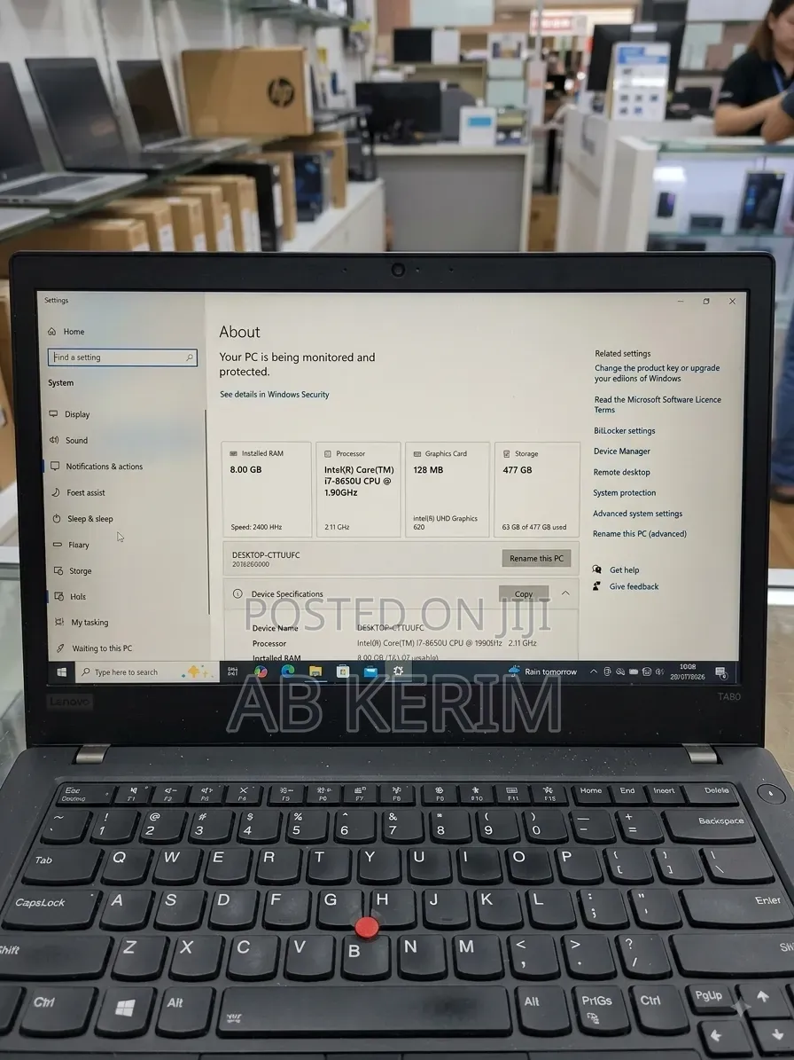 Laptop Lenovo ThinkPad T480 8GB Intel Core i7 SSD 512GB