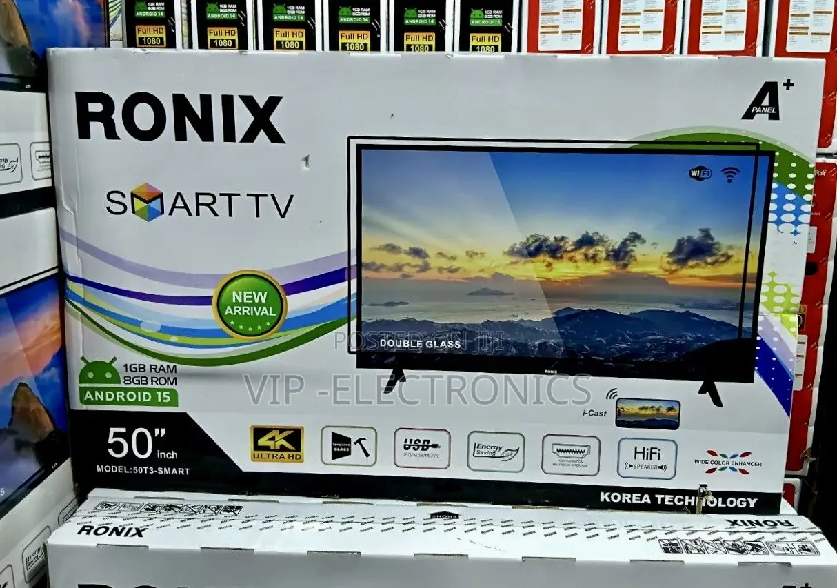 Ronix TV 50 Inch Smart Android 15.0 LED TV – 50t3-Smart