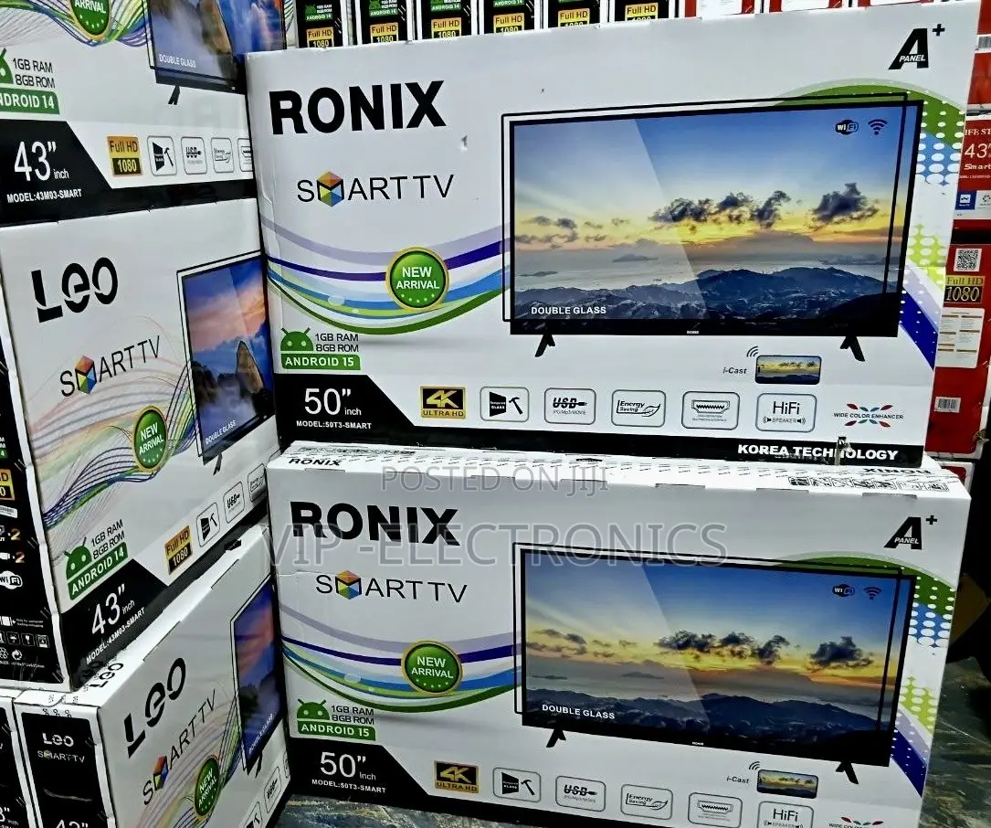 Ronix TV 50 Inch Smart Android 15.0 LED TV – 50t3-Smart