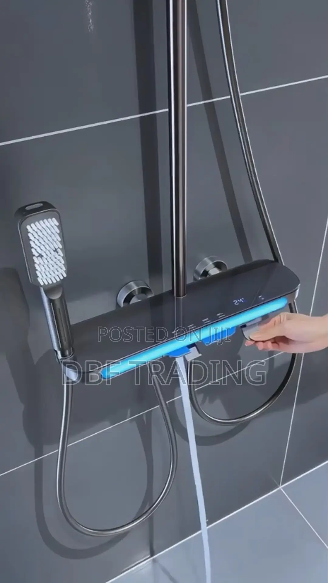 Luxury Smart Thermostatic Digital Shower System (Gunmetal Grey)