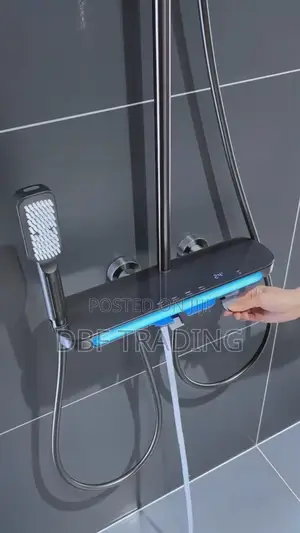 Luxury Smart Thermostatic Digital Shower System (Gunmetal Grey)