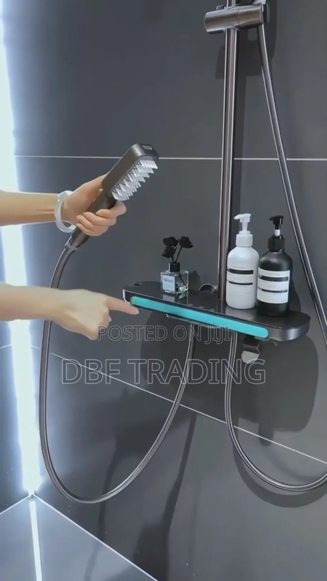 Luxury Smart Thermostatic Digital Shower System (Gunmetal Grey)