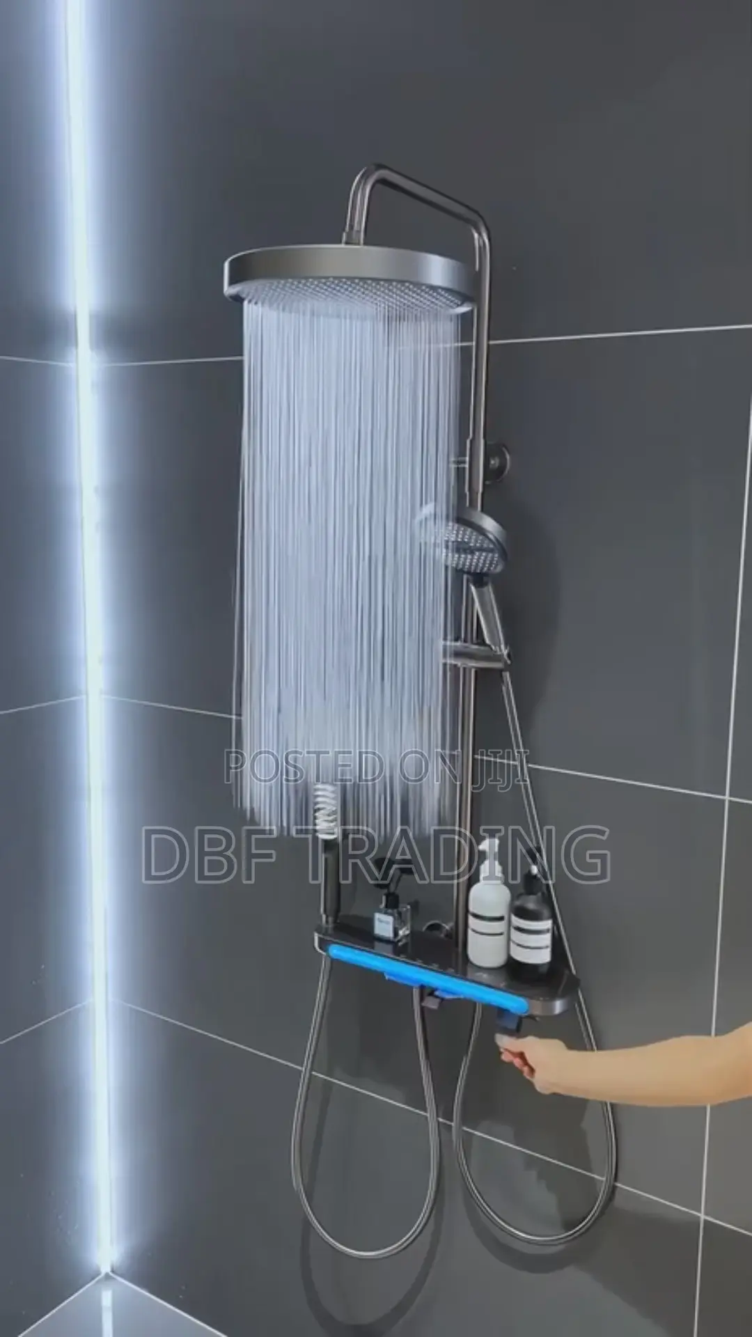 Luxury Smart Thermostatic Digital Shower System (Gunmetal Grey)