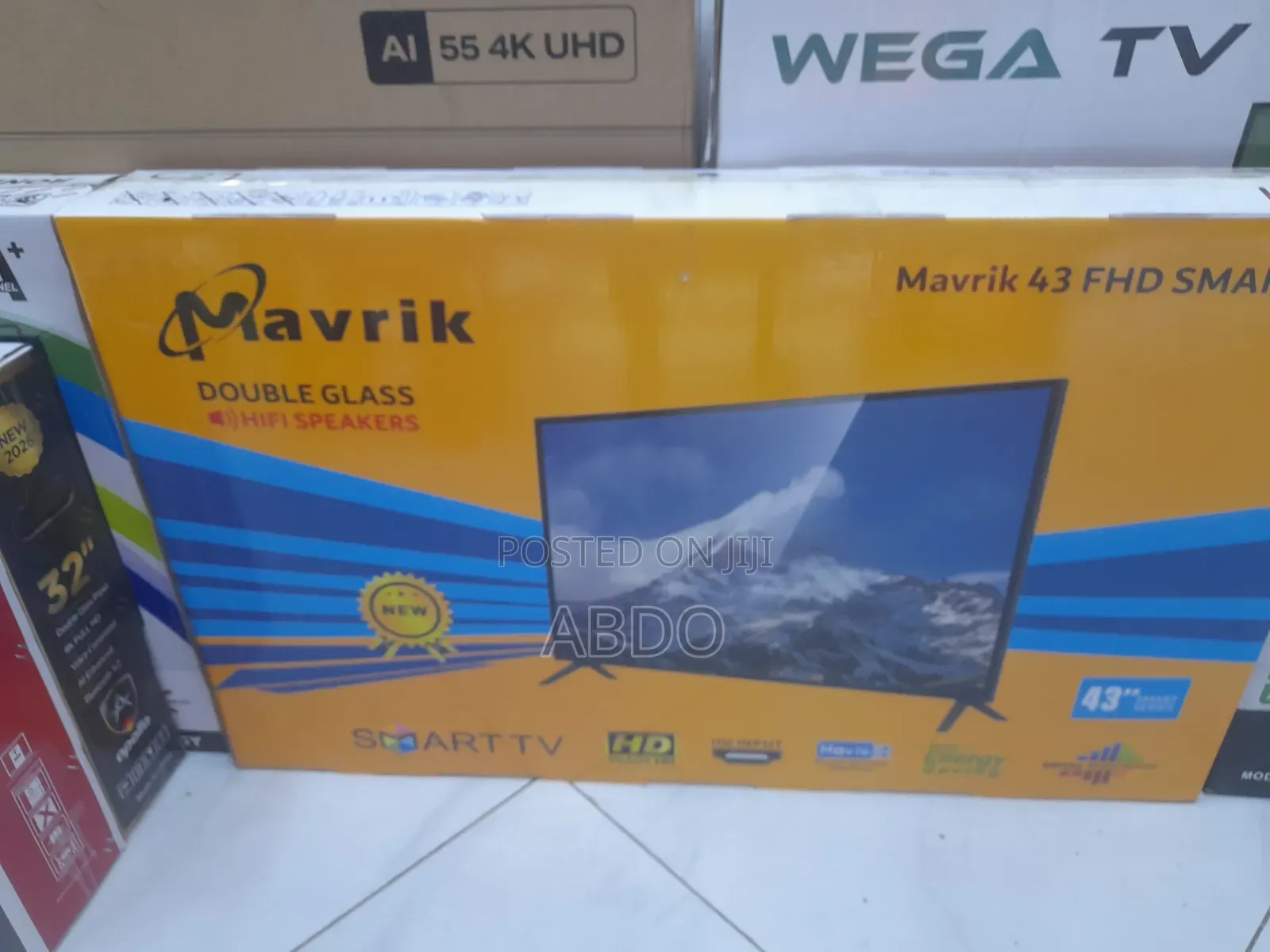 Mavrik Smart Led TV 43 Inch Hifi Speakers Doubel Gelass 2026 Model TV