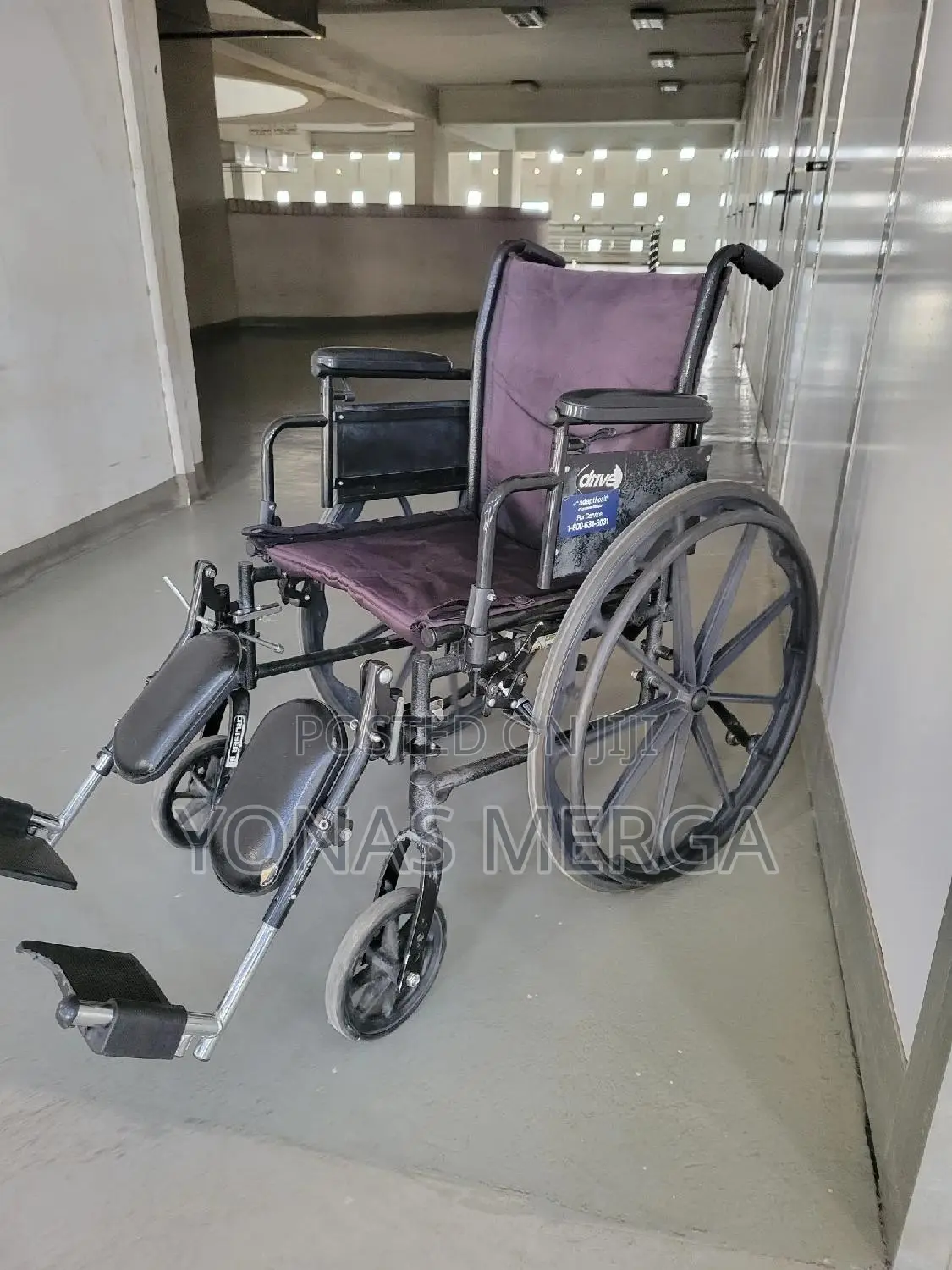 Normal Wheelchair韜勾black Frame, Dark Upholstery, Elevating Legrests