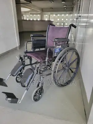 Normal Wheelchair韜勾black Frame, Dark Upholstery, Elevating Legrests