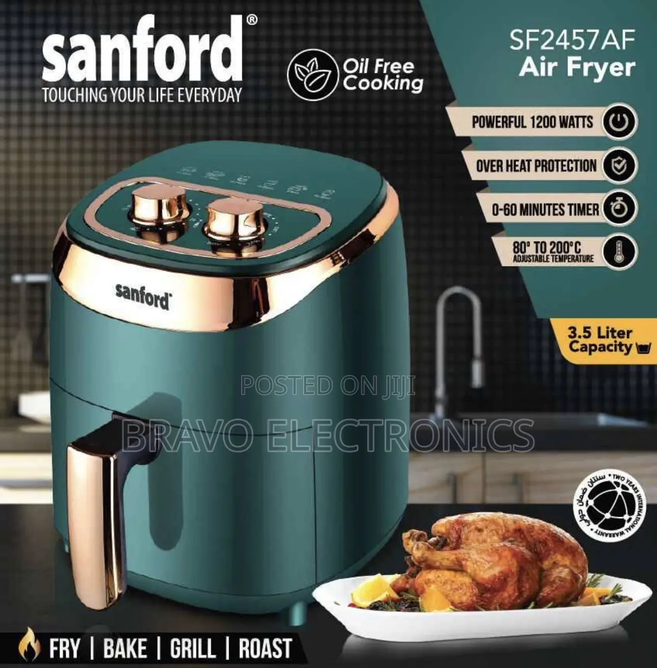 Sanford Air Fryer- 3.5 Liter Healthy Cooking Without Oil