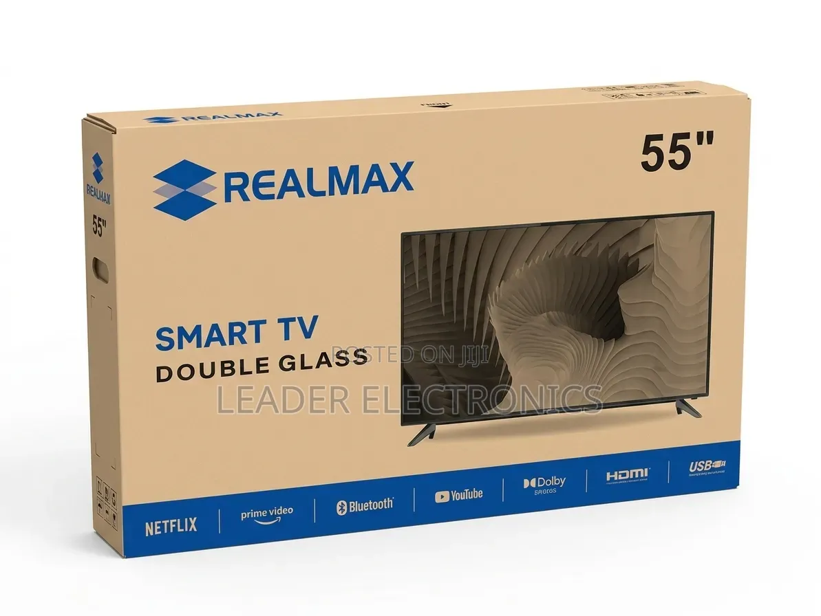 Realmax TV 55" Smart Android TV – Double Glass Design | Big Screen