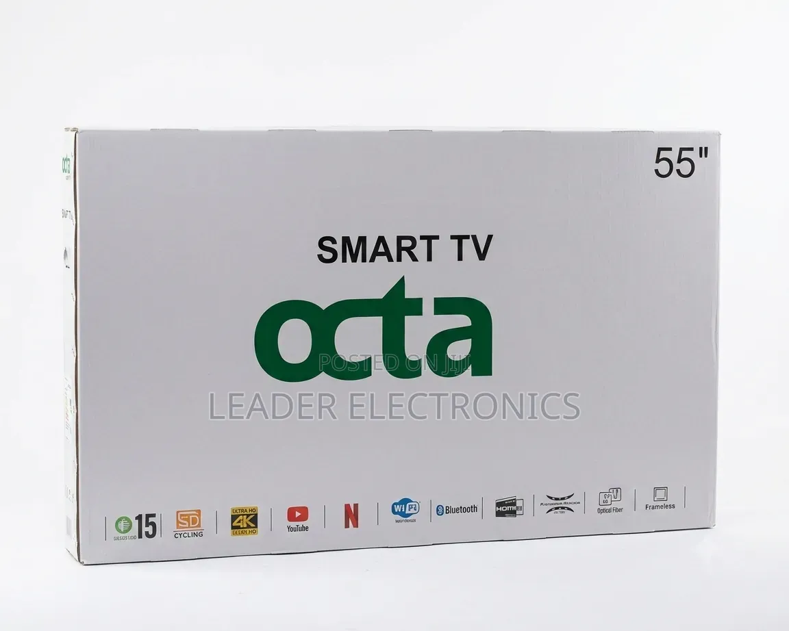 OCTA TV 55" Smart Android TV – Double Glass Design | Big Screen