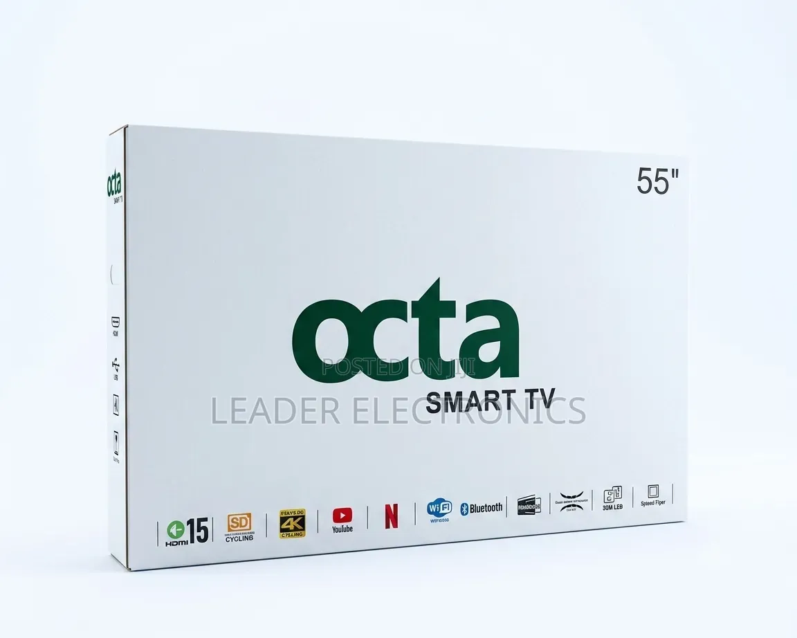 OCTA TV 55" Smart Android TV – Double Glass Design | Big Screen