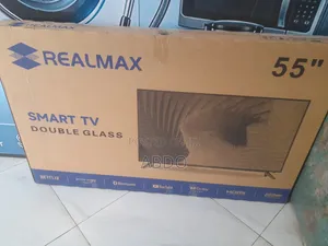 Realmax Smart Doubel Gelass TV 55 Inch Andraid 2026 Hifi Speakers