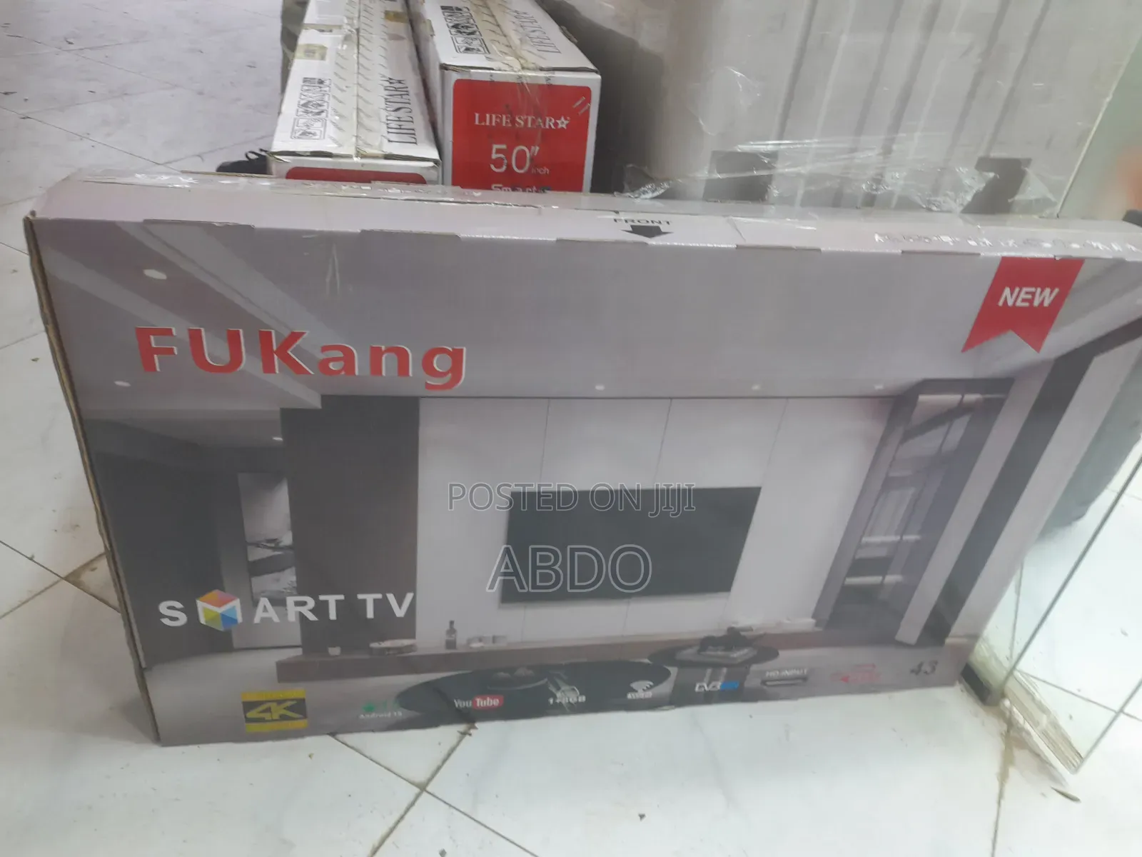 FUKang Smart Led TV 43 Inch Andraid Doubel Gelass Secrine 2026 Hifi