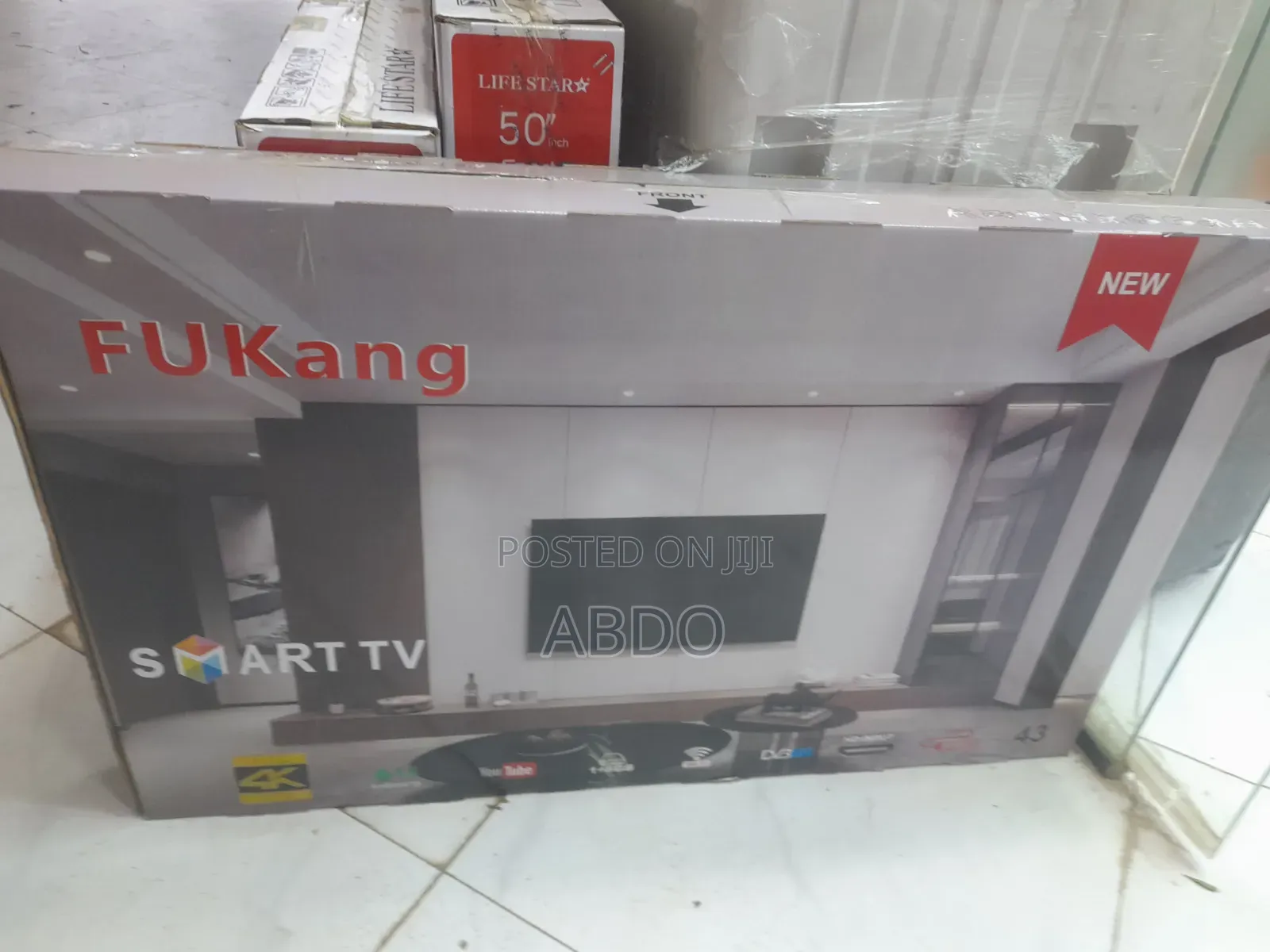 FUKang Smart Led TV 43 Inch Andraid Doubel Gelass Secrine 2026 Hifi