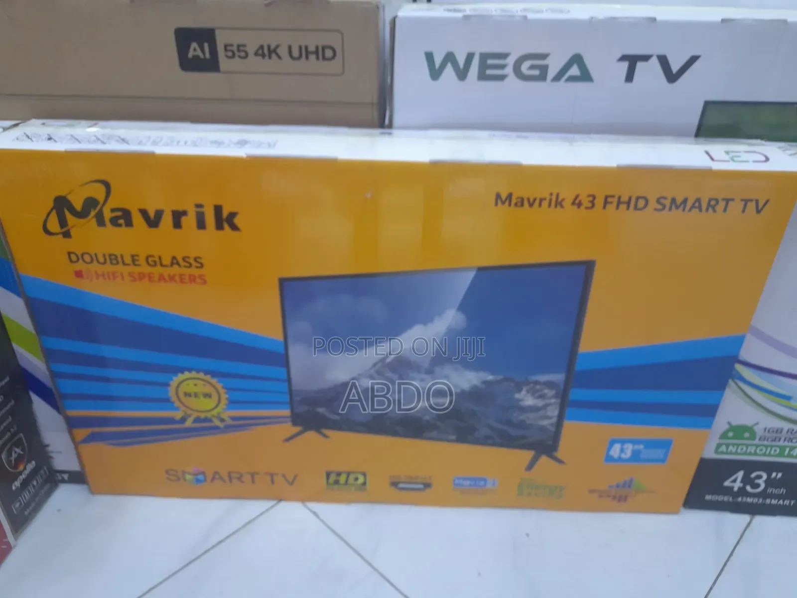 Mavrik Smart Led TV 43 Inch Hifi Speakers Doubel Gelass 2026 Model TV