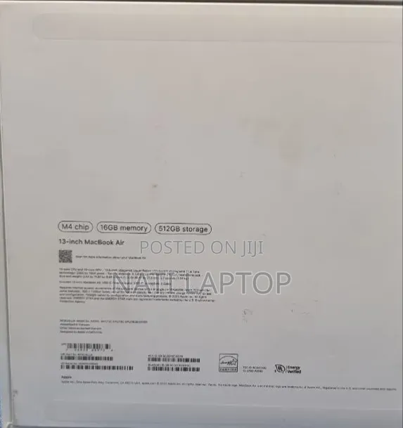 New Laptop Apple MacBook Air 2025 M4 16GB Apple M4 SSD 512GB