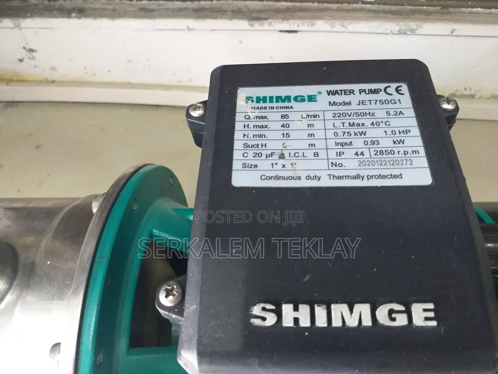 Shimge 1hp Stain Less Stell Pump
