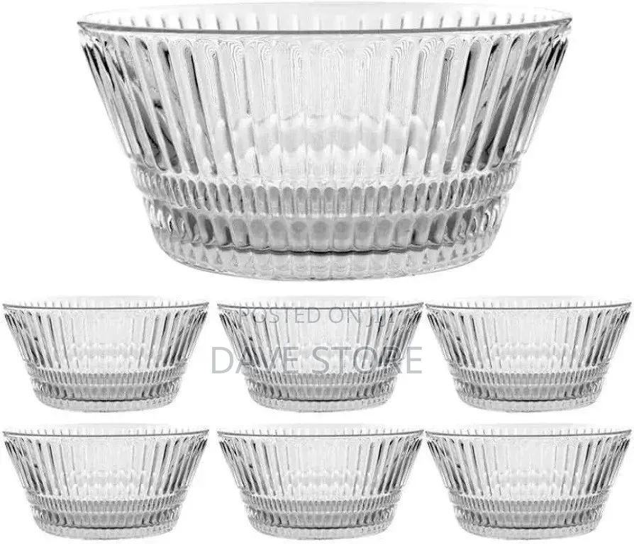 7 Piece Ice Cream Fruit Glass Cup