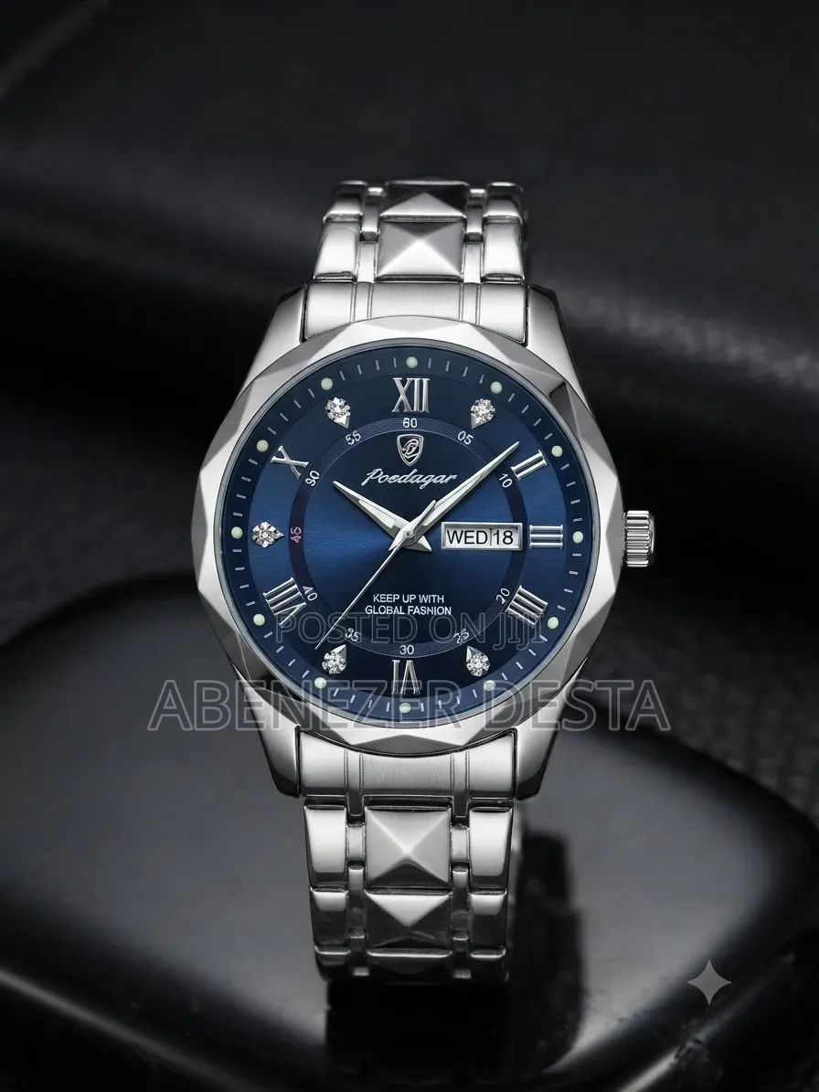Poedagar Men's Quartz Watch Is A
Business-Casual Stainless Steel