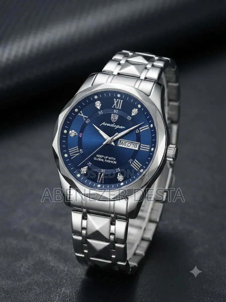 Poedagar Men's Quartz Watch Is A
Business-Casual Stainless Steel