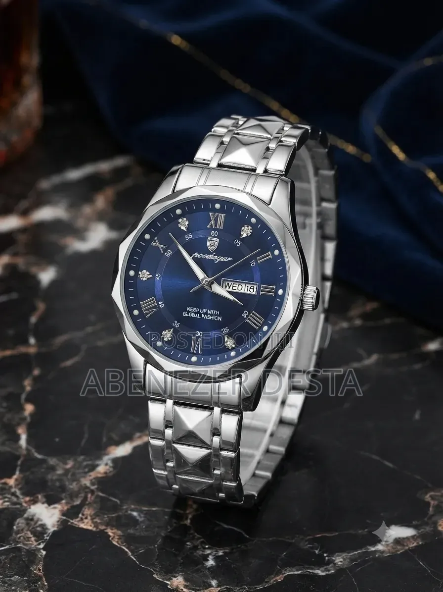 Poedagar Men's Quartz Watch Is A
Business-Casual Stainless Steel