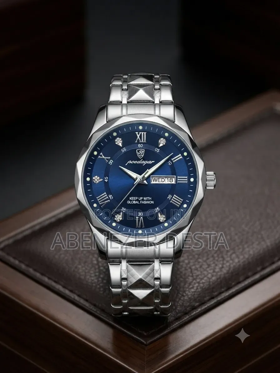 Poedagar Men's Quartz Watch Is A
Business-Casual Stainless Steel
