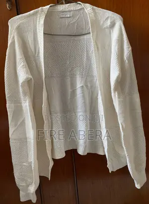 White Open-Front Lightweight Knit Cardigan
