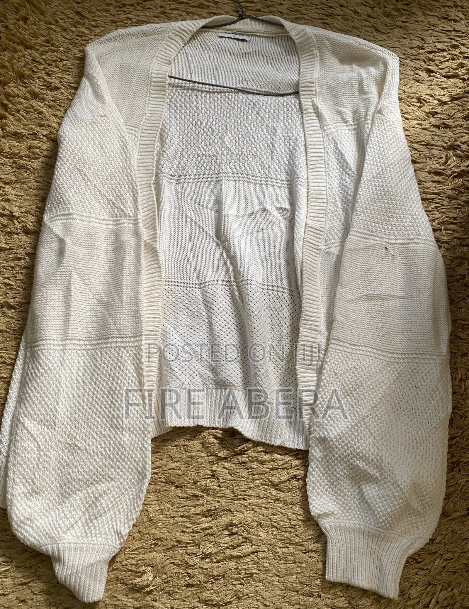 White Open-Front Lightweight Knit Cardigan