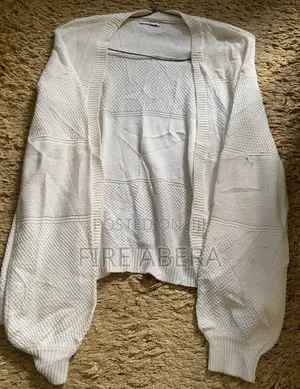 White Open-Front Lightweight Knit Cardigan