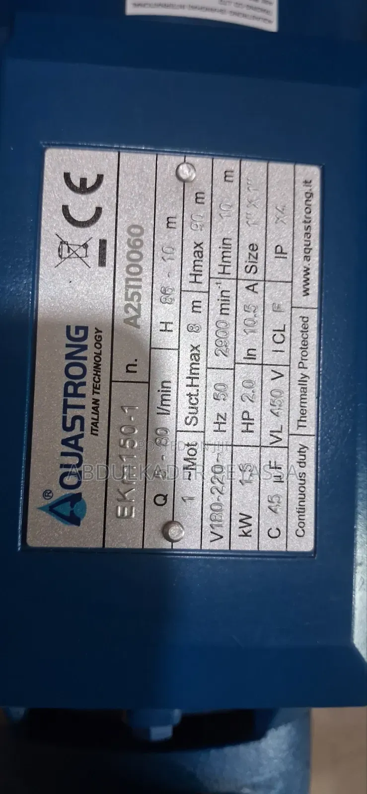 Surface Pump 2hp Aquastrong Italy