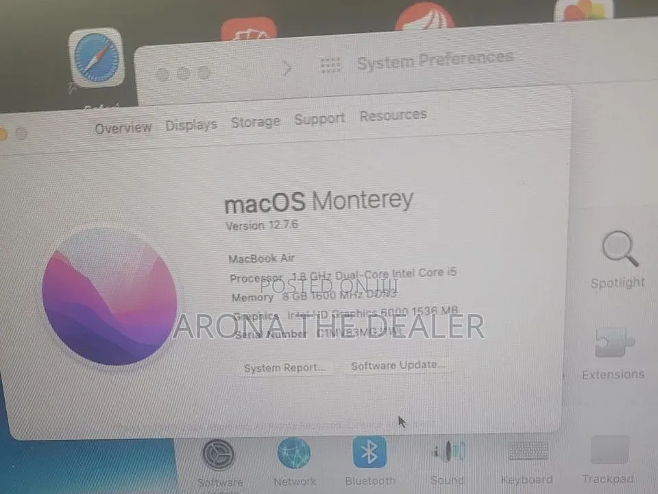 Laptop Apple MacBook Air 2020 M1 8GB Intel Core i5 SSD 256GB