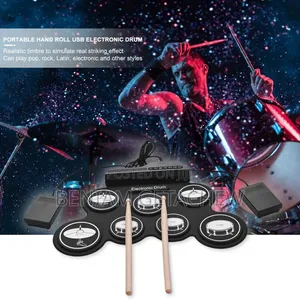 Portable Foldable USB Electronic Drum Set With Silicone 9 Pad