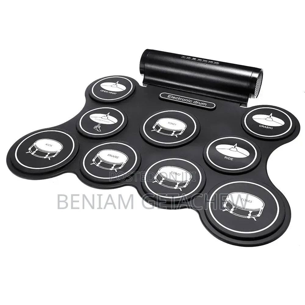 Portable Foldable USB Electronic Drum Set With Silicone 9 Pad