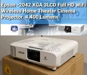 Epson-2042 XGA 3LCD Full HD WiFi Wireless Cinema Projector. 4,400 Lume