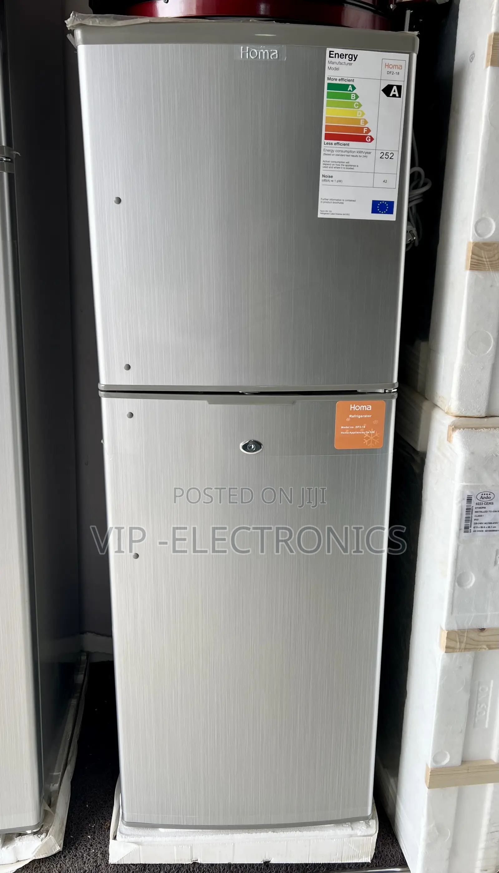 Homa Refrigerator 180 Double Door - Silver (Class a Energy Efficiency)